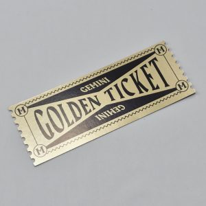 Gemini Deluxe Packaging - golden ticket front